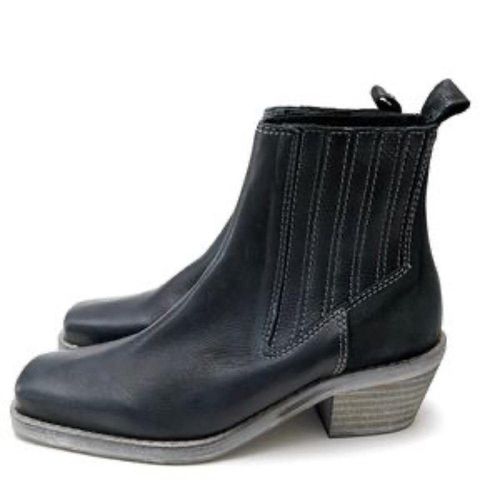 FREE PEOPLE LANDRY BLACK LEATHER BOOTIE